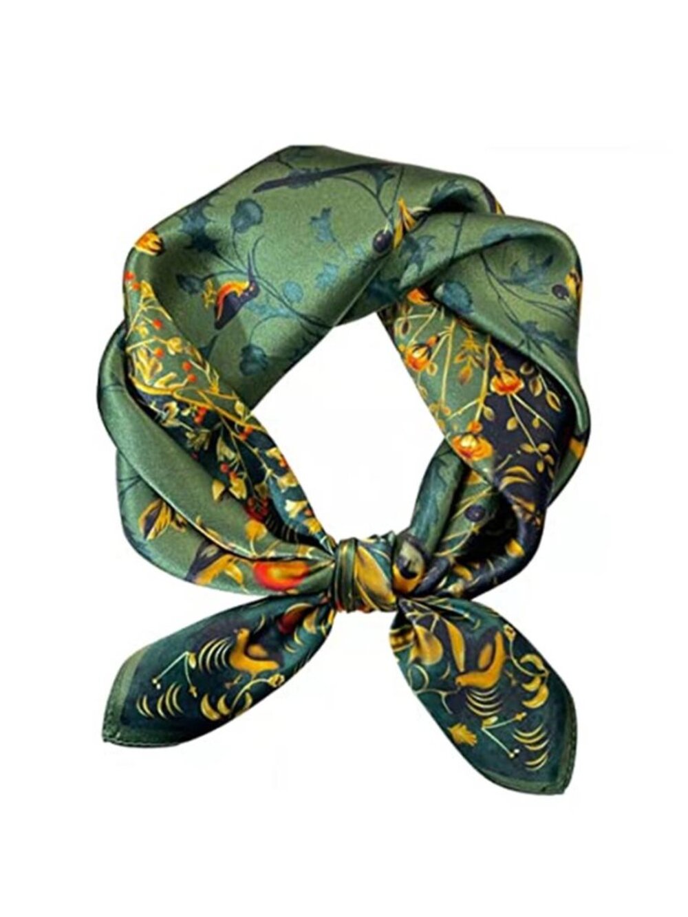 100% Silk Square Scarf for Hair-25.6" Women Men Neckerchief & Headscarf